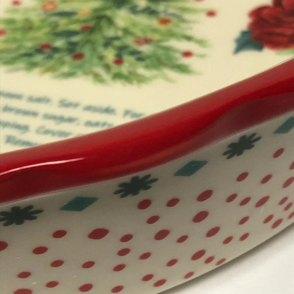 Pioneer Woman Christmas 2021 Floral Medley Caramel Apple Pie Plate/Dish*New*